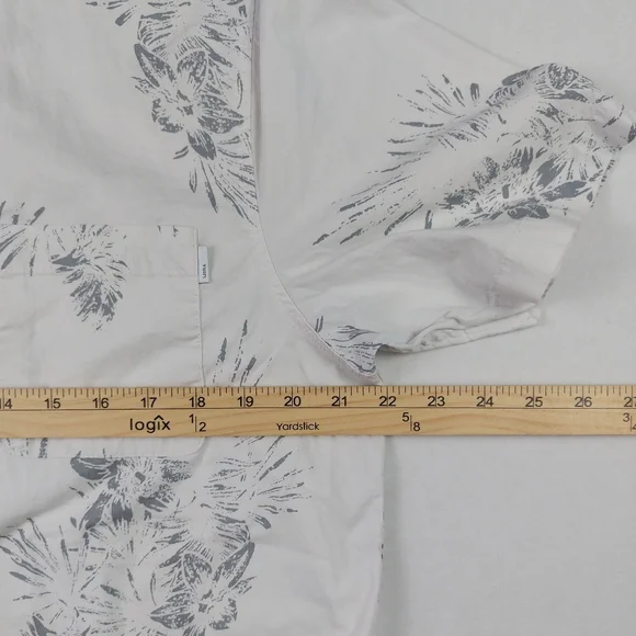 Vuori Crest Short Sleeve Shirt Mens Large White Floral Button Down Stretch V150 - Picture 4 of 9